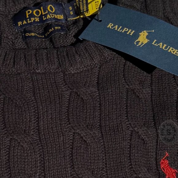 Polo by Ralph Lauren Men's Classic Blue Crewneck Sweater - Picture 9 of 16